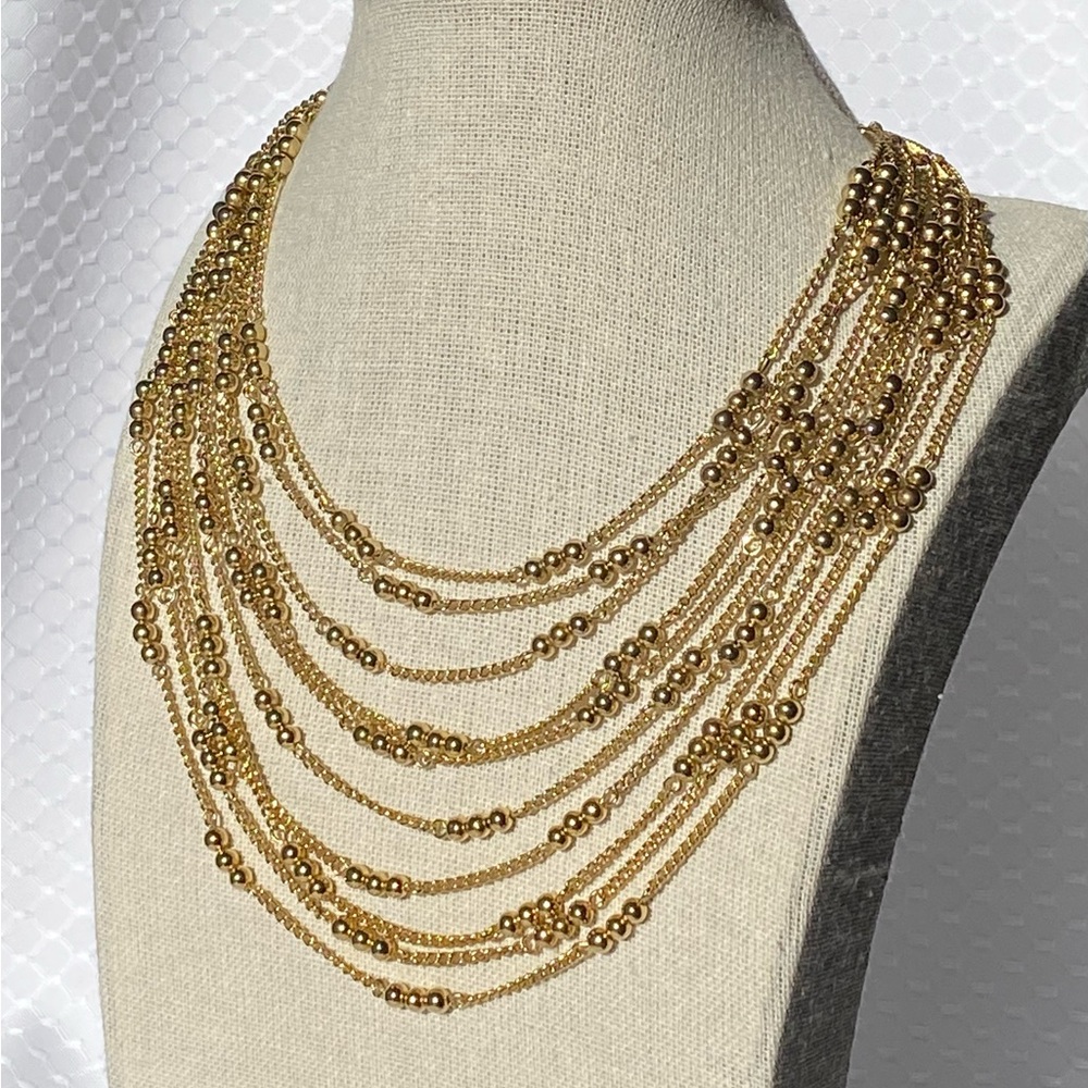 Vintage Kramer Signed Layered Multi Stranded Gold… - image 2